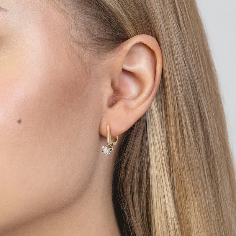 Cercei Aur 14K cu Diamant Natural 0.08 ct, imaginea 2 din 6