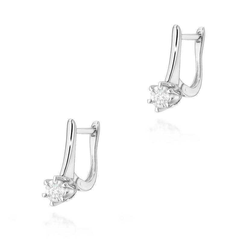 Cercei Aur 14K cu Diamant Natural 0.08 ct, imaginea 5 din 6