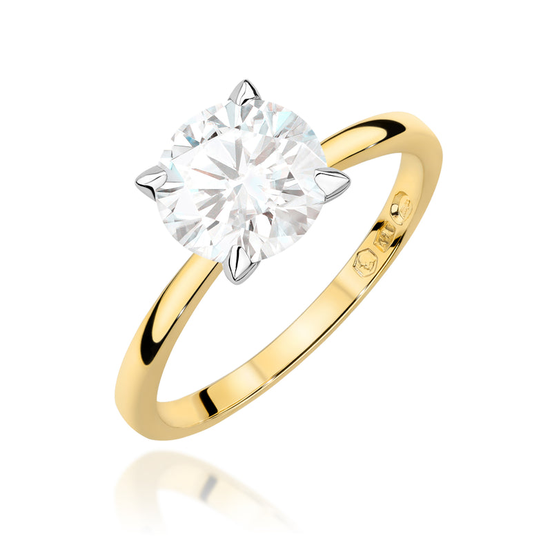 Inel Aur 14K cu Diamant de Laborator 2.00 ct — Aur galben