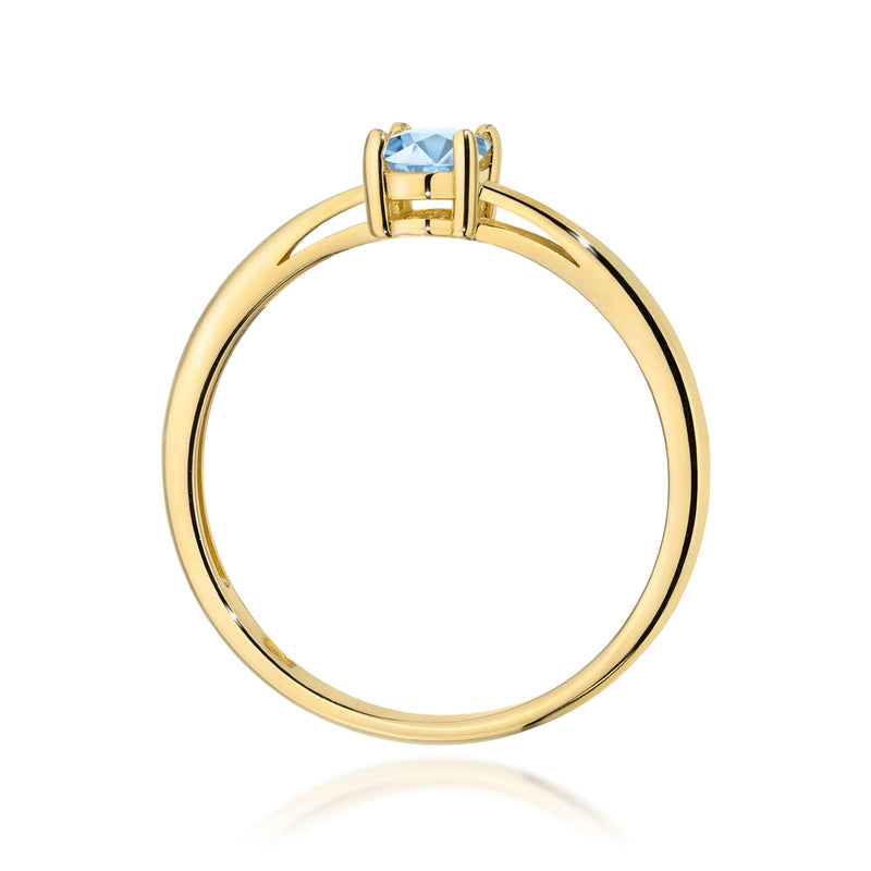 Inel Aur 14K cu Diamant Albastru de Laborator 0.50 ct, imaginea 3 din 12