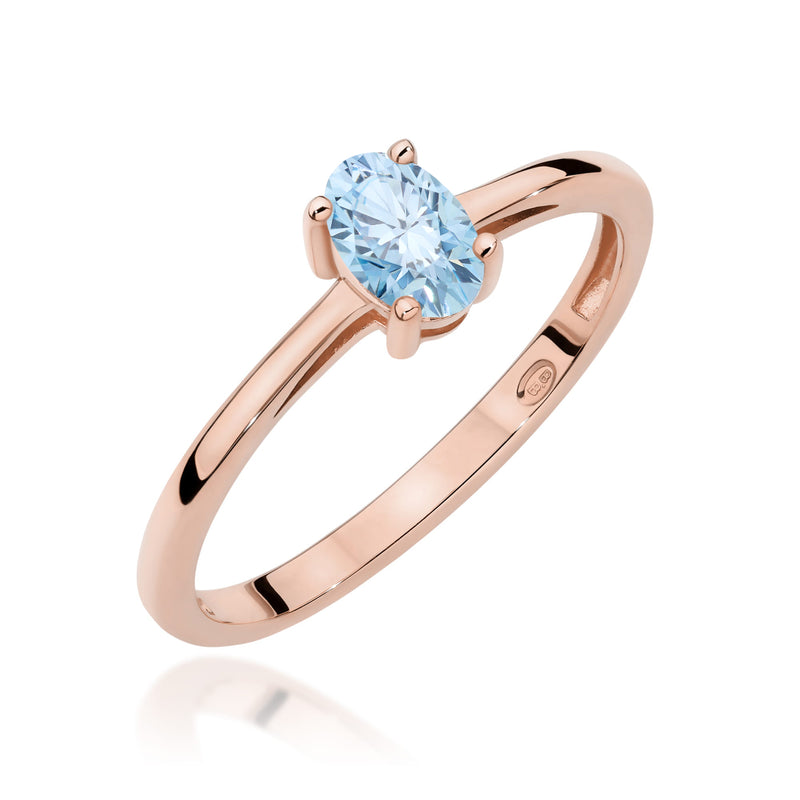 Inel Aur 14K cu Diamant Albastru de Laborator 0.50 ct, imaginea 5 din 12