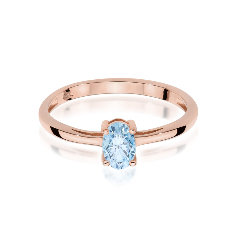 Inel Aur 14K cu Diamant Albastru de Laborator 0.50 ct, imaginea 6 din 12