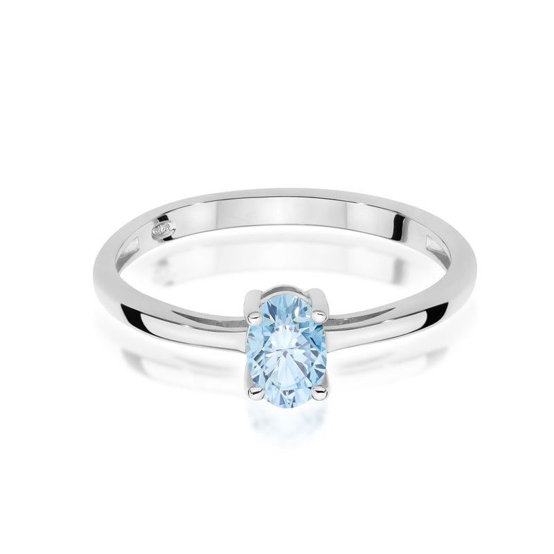 Inel Aur 14K cu Diamant Albastru de Laborator 0.50 ct, imaginea 10 din 12