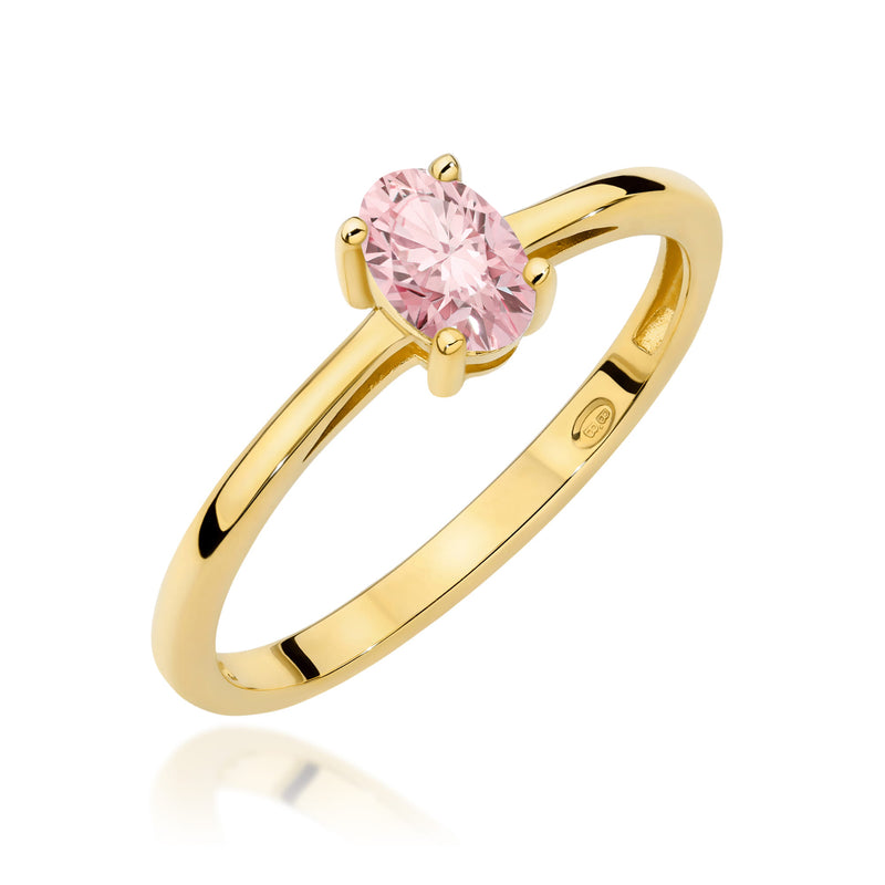 Inel Aur 14K cu Diamant Roz de Laborator 0.50 ct — Aur galben