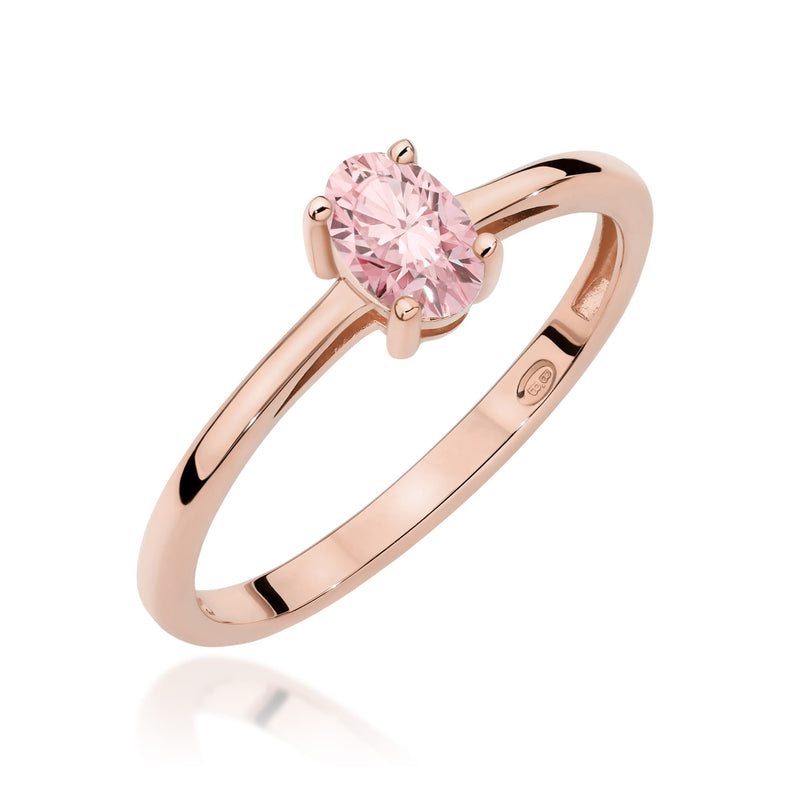 Inel Aur 14K cu Diamant Roz de Laborator 0.50 ct, imaginea 5 din 12
