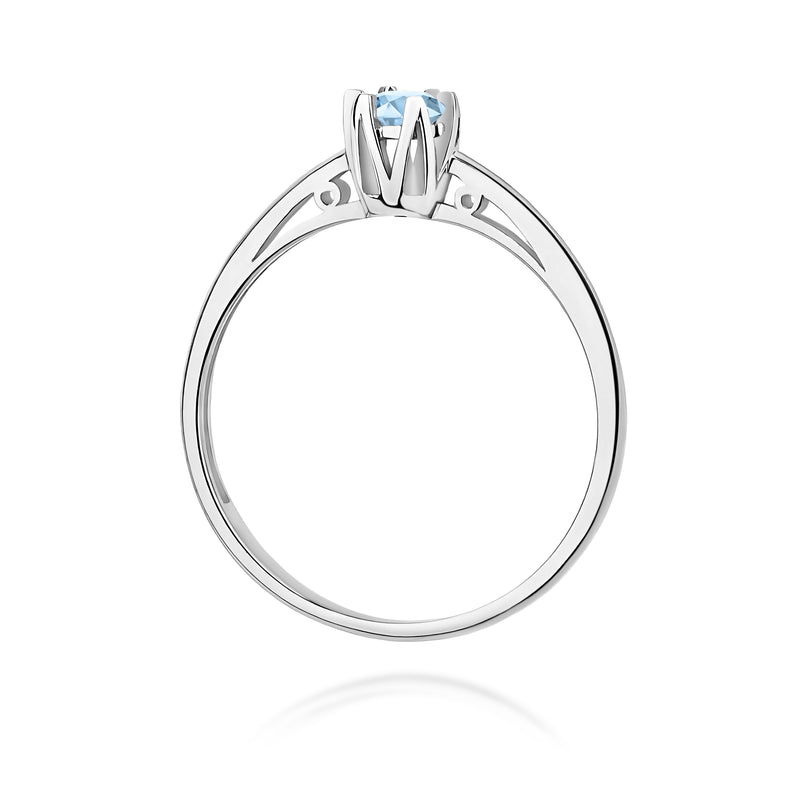 Inel Aur 14K cu Diamant Albastru de Laborator 0.15 ct, imaginea 11 din 12