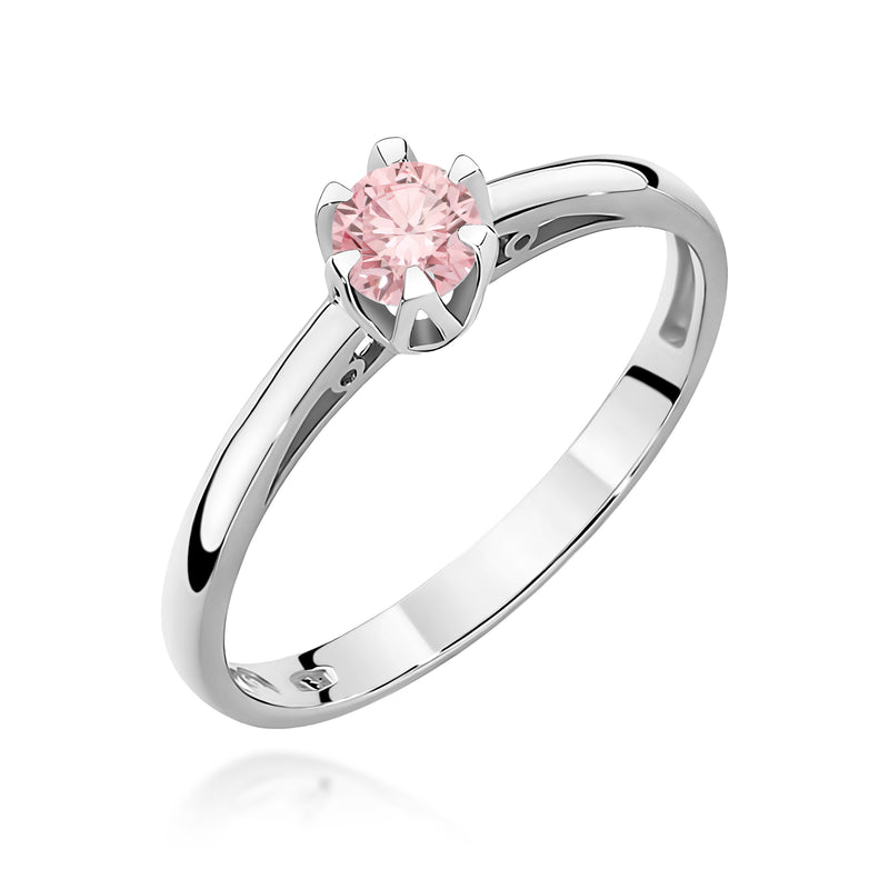 Inel Aur 14K cu Diamant Roz de Laborator 0.15 ct, imaginea 9 din 12