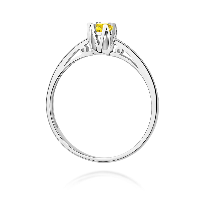 Inel Aur 14K cu Diamant Galben de Laborator 0.15 ct, imaginea 11 din 12