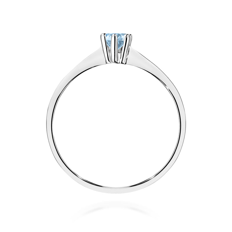 Inel Aur 14K cu Diamant Albastru de Laborator 0.15 ct, imaginea 11 din 12
