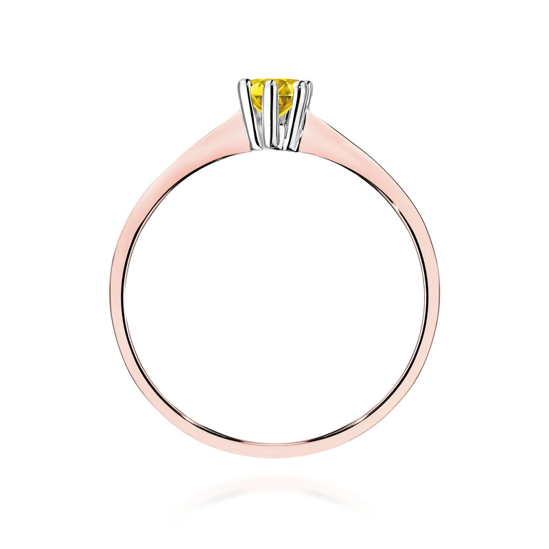 Inel Aur 14K cu Diamant Galben de Laborator 0.15 ct, imaginea 7 din 12
