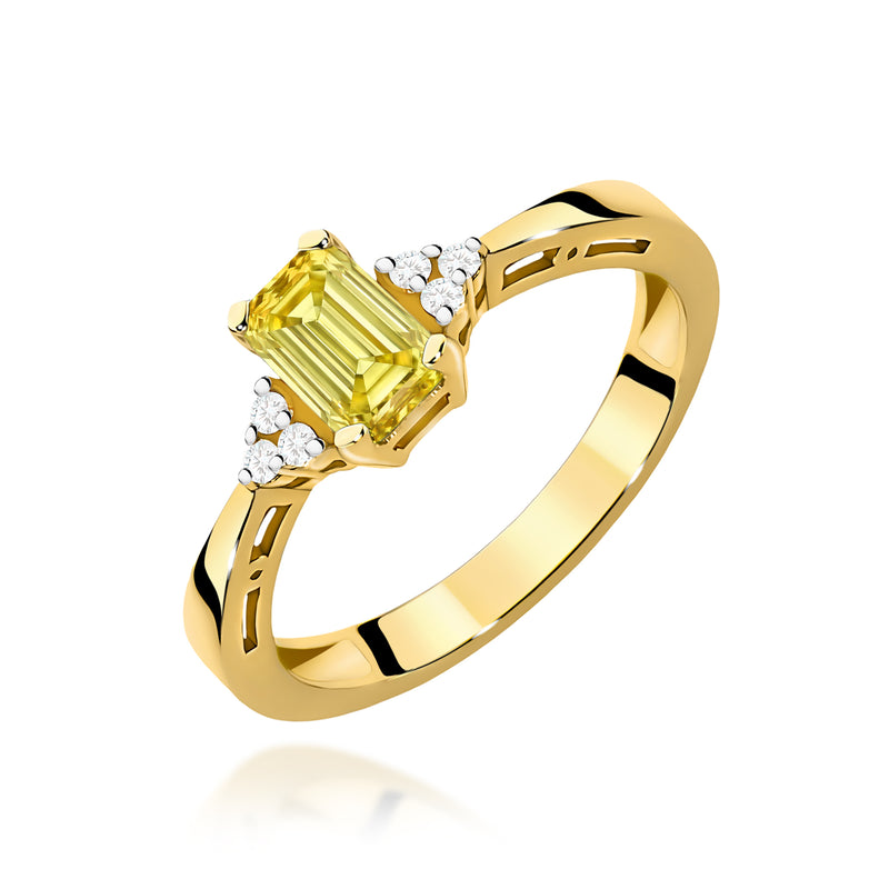 Inel Aur 9K cu Diamante de Laborator 0.53 ct — Aur galben