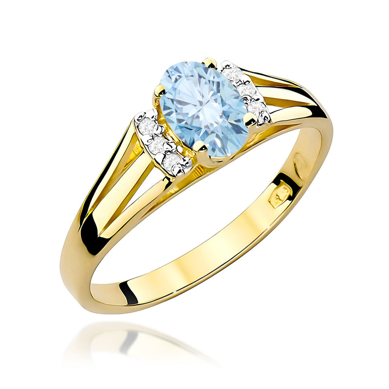 Inel Aur 9K cu Diamante de Laborator 0.55 ct — Aur galben