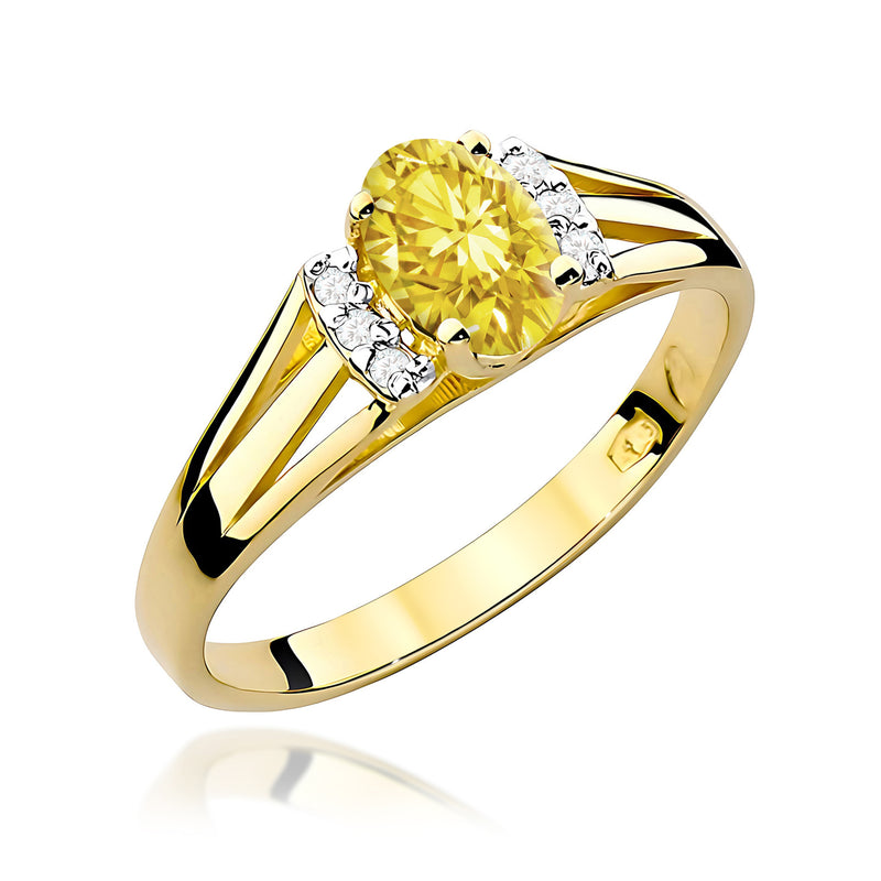 Inel Aur 9K cu Diamante de Laborator 0.55 ct — Aur galben