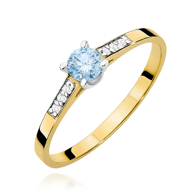 Inel Aur 9K cu Diamante de Laborator 0.21 ct — Aur galben