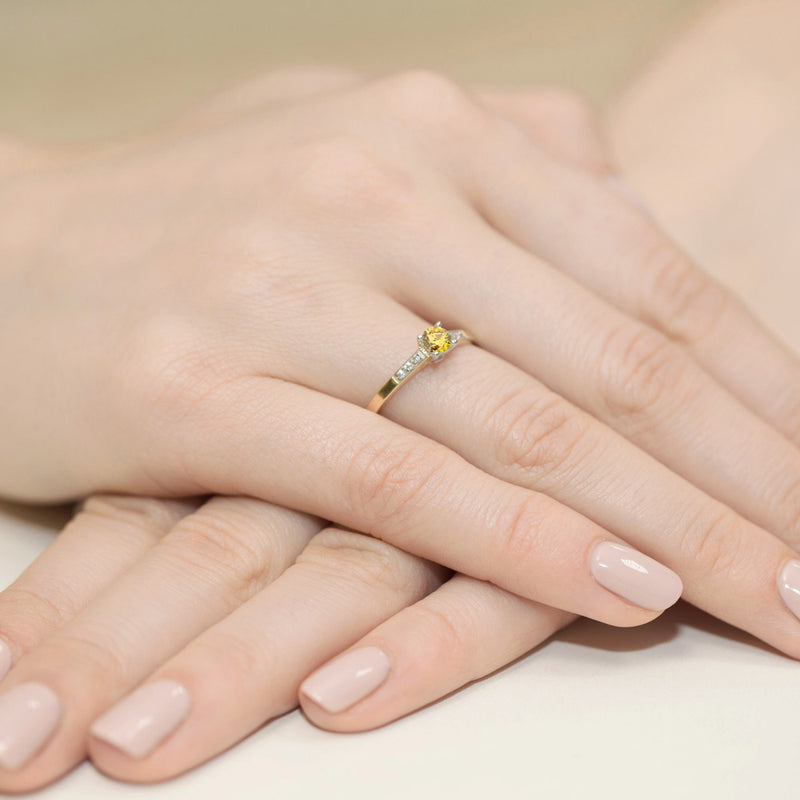 Inel Aur 9K cu Diamante de Laborator 0.21 ct, imaginea 4 din 8