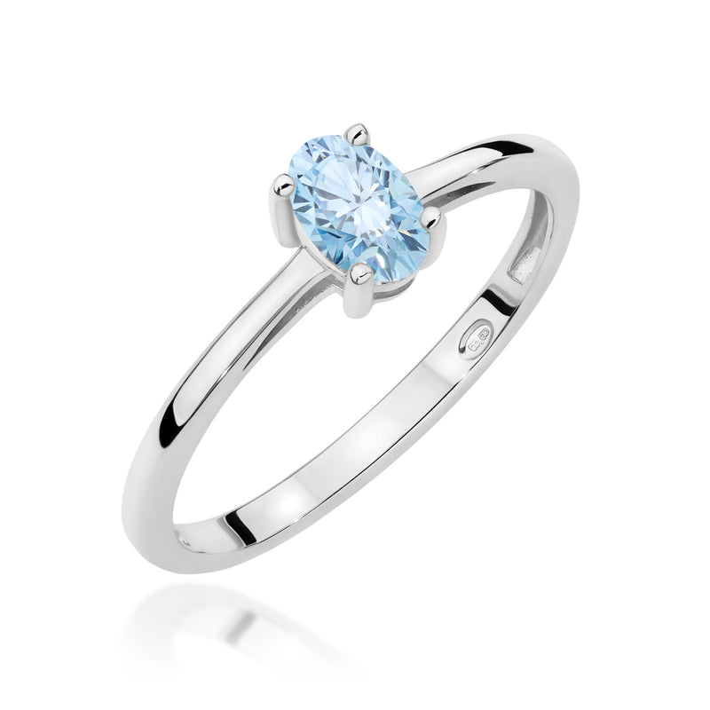 Inel Aur 9K cu Diamant Albastru de Laborator 0.30 ct, imaginea 5 din 8