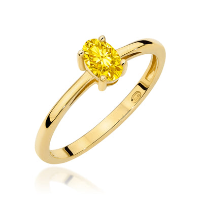 Inel Aur 9K cu Diamant Galben de Laborator 0.30 ct