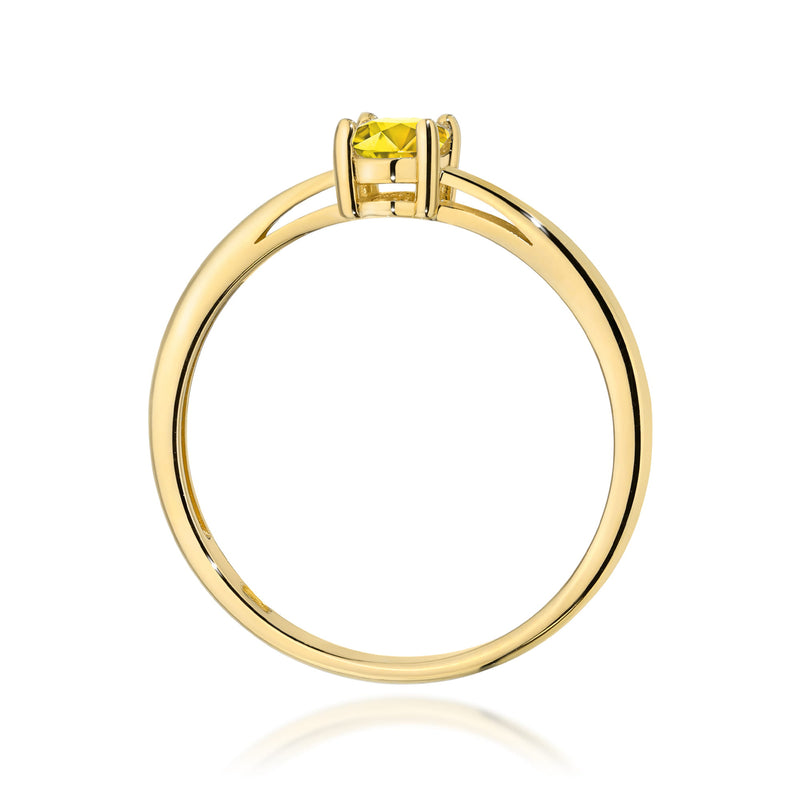 Inel Aur 9K cu Diamant Galben de Laborator 0.30 ct, imaginea 3 din 8