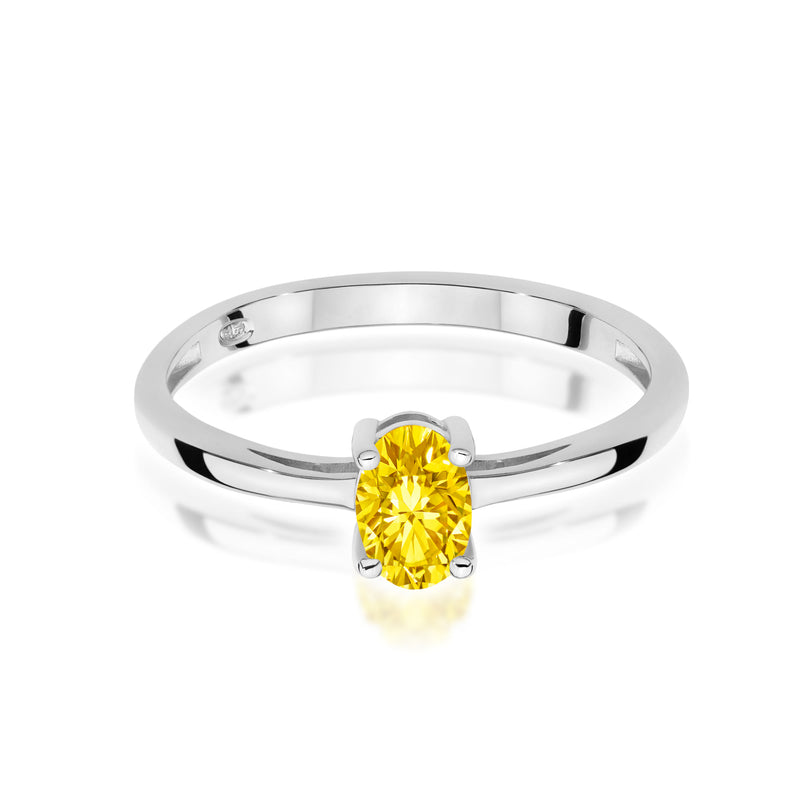 Inel Aur 9K cu Diamant Galben de Laborator 0.30 ct, imaginea 6 din 8