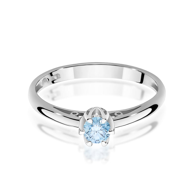 Inel Aur 9K cu Diamant Albastru de Laborator 0.15 ct, imaginea 6 din 8