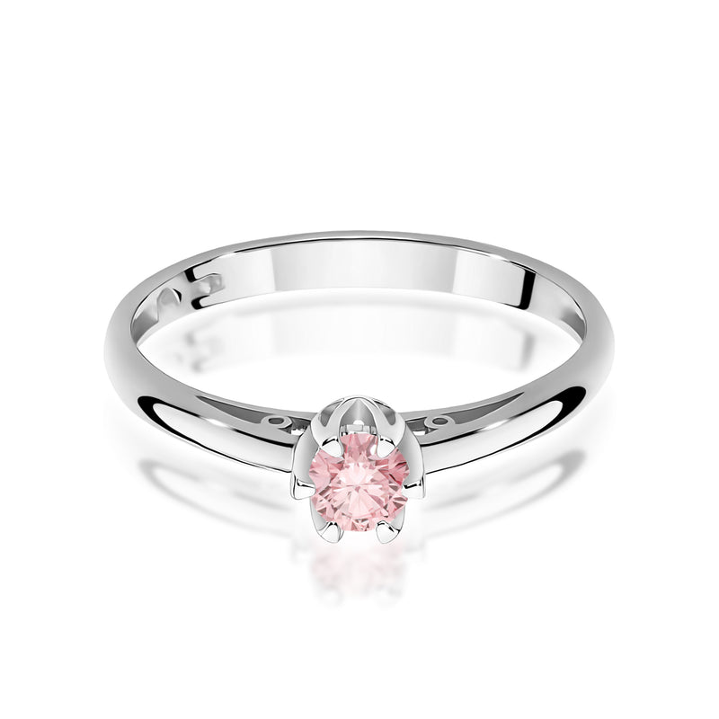 Inel Aur 9K cu Diamant Roz de Laborator 0.15 ct, imaginea 6 din 8