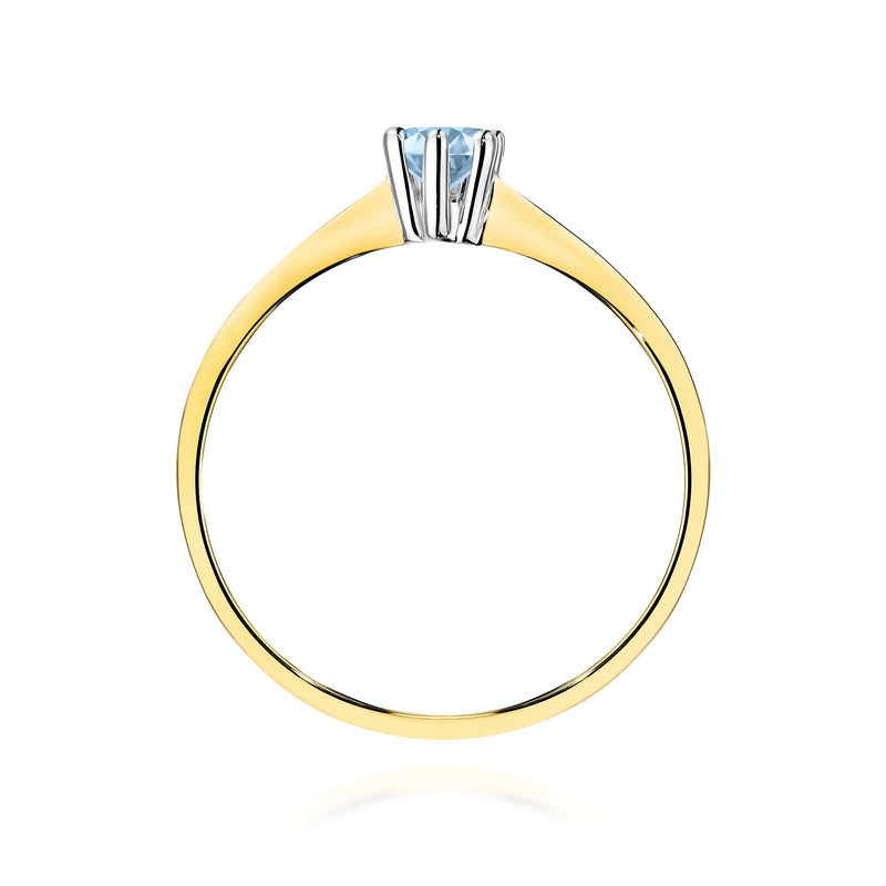 Inel Aur 9K cu Diamant Albastru de Laborator 0.15 ct, imaginea 3 din 8
