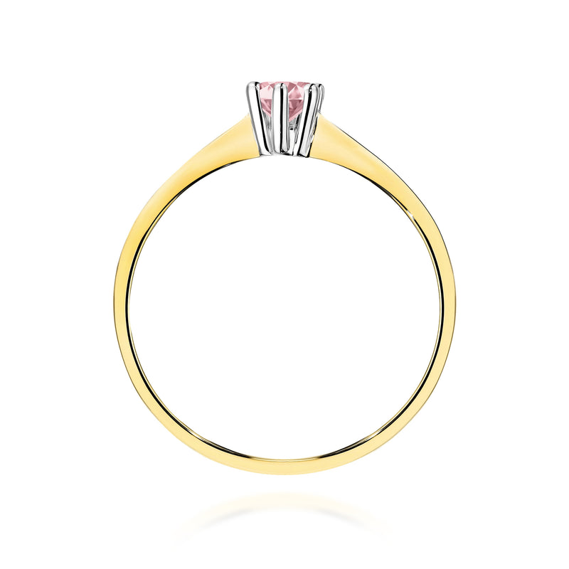 Inel Aur 9K cu Diamant Roz de Laborator 0.15 ct, imaginea 3 din 8