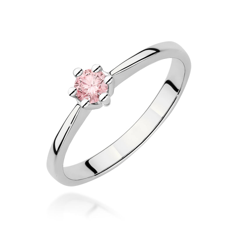 Inel Aur 9K cu Diamant Roz de Laborator 0.15 ct, imaginea 5 din 8