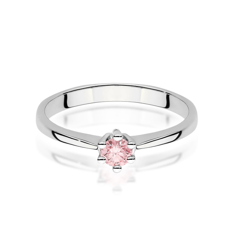 Inel Aur 9K cu Diamant Roz de Laborator 0.15 ct, imaginea 6 din 8