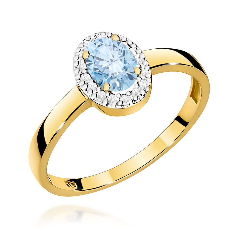 Inel Aur 9K cu Diamante de Laborator 0.58 ct — Aur galben