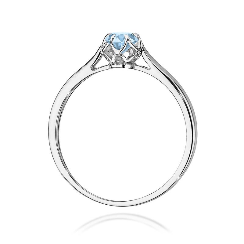 Inel Aur 14K cu Diamant Albastru de Laborator 0.15 ct, imaginea 11 din 12