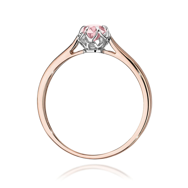 Inel Aur 14K cu Diamant Roz de Laborator 0.15 ct, imaginea 7 din 12
