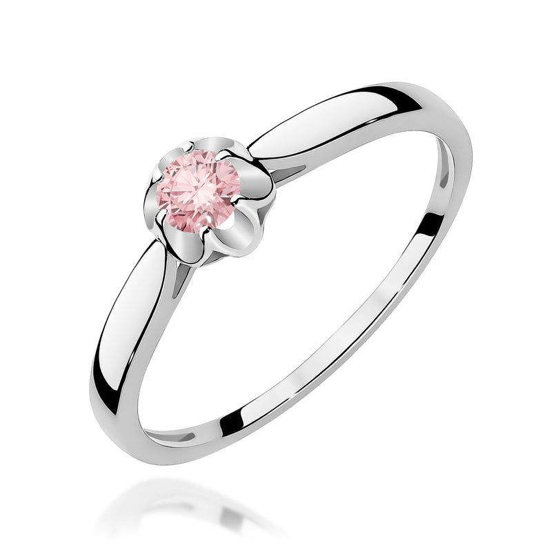 Inel Aur 14K cu Diamant Roz de Laborator 0.15 ct, imaginea 9 din 12