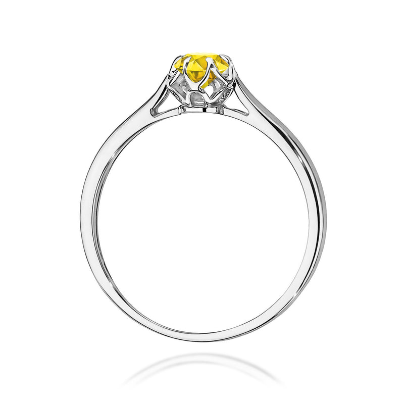 Inel Aur 14K cu Diamant Galben de Laborator 0.15 ct, imaginea 11 din 12