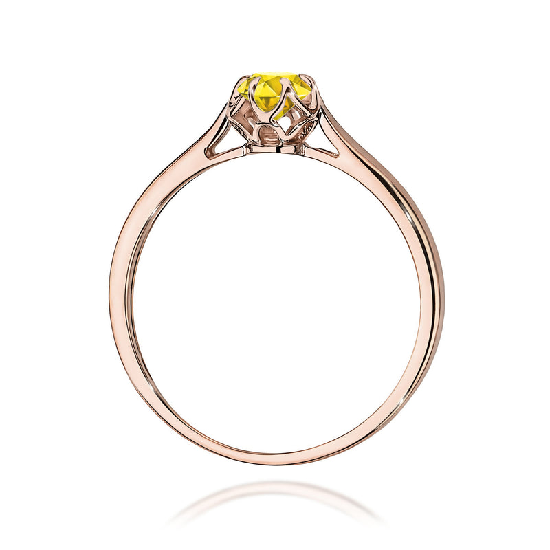 Inel Aur 14K cu Diamant Galben de Laborator 0.15 ct, imaginea 7 din 12