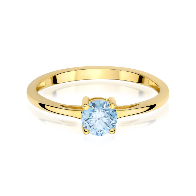 Inel Aur 14K cu Diamant Albastru de Laborator 0.50 ct, imaginea 2 din 12