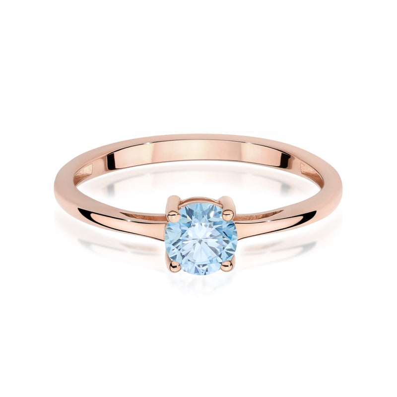 Inel Aur 14K cu Diamant Albastru de Laborator 0.50 ct, imaginea 6 din 12