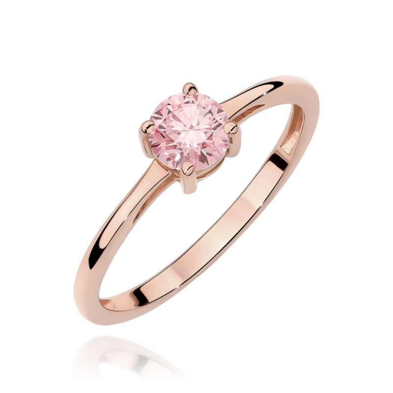 Inel Aur 14K cu Diamant Roz de Laborator 0.50 ct, imaginea 5 din 12