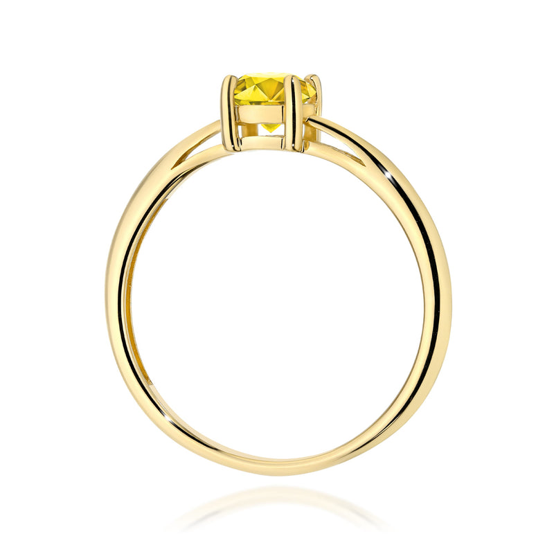 Inel Aur 14K cu Diamant Galben de Laborator 0.50 ct, imaginea 3 din 12