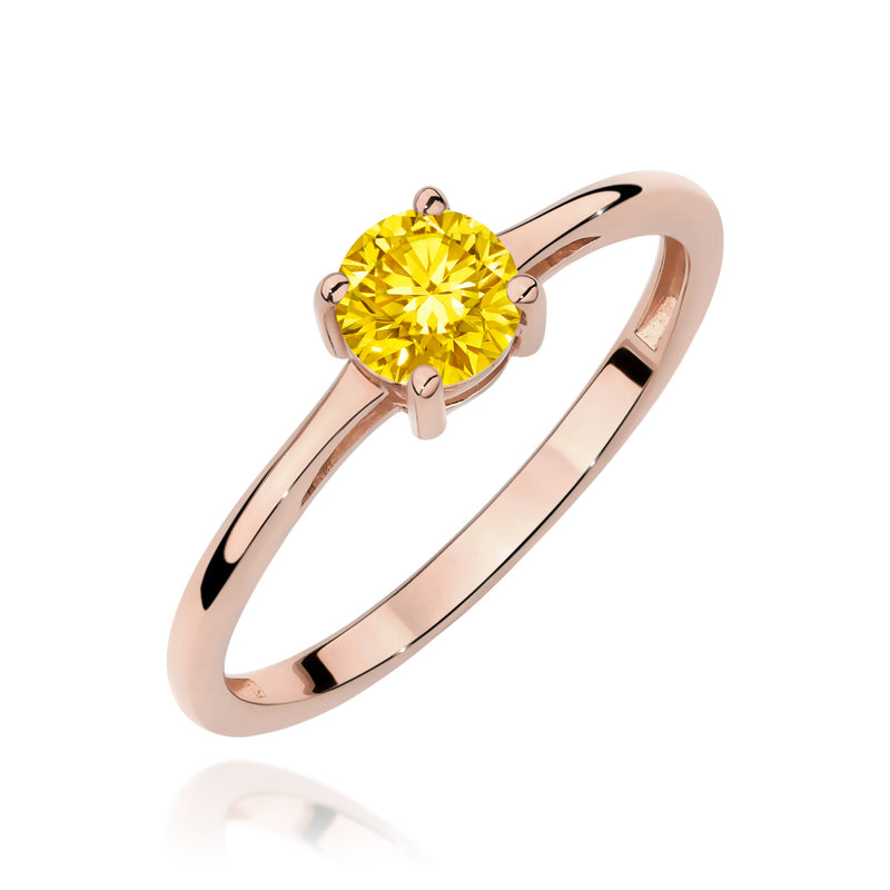 Inel Aur 14K cu Diamant Galben de Laborator 0.50 ct, imaginea 5 din 12