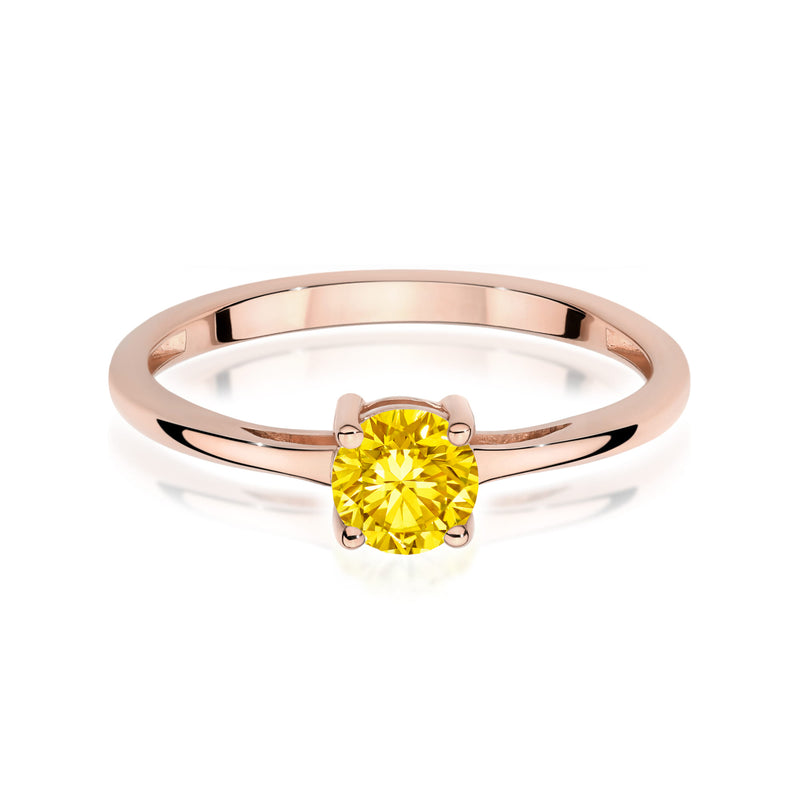 Inel Aur 14K cu Diamant Galben de Laborator 0.50 ct, imaginea 6 din 12