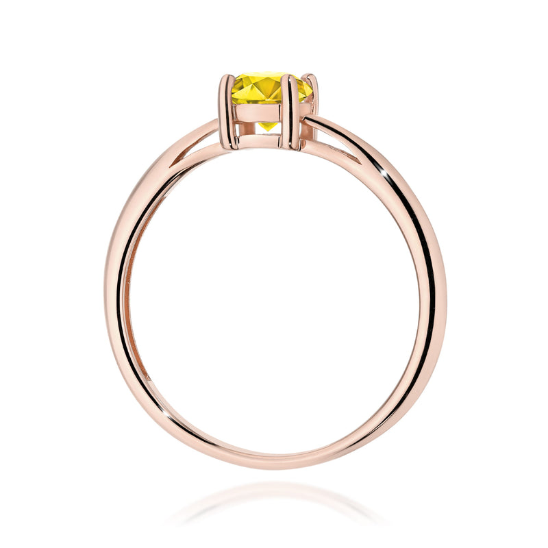 Inel Aur 14K cu Diamant Galben de Laborator 0.50 ct, imaginea 7 din 12