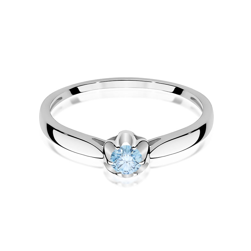 Inel Aur 9K cu Diamant Albastru de Laborator 0.15 ct, imaginea 6 din 8