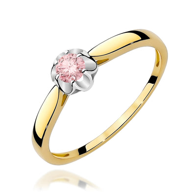 Inel Aur 9K cu Diamant Roz de Laborator 0.15 ct