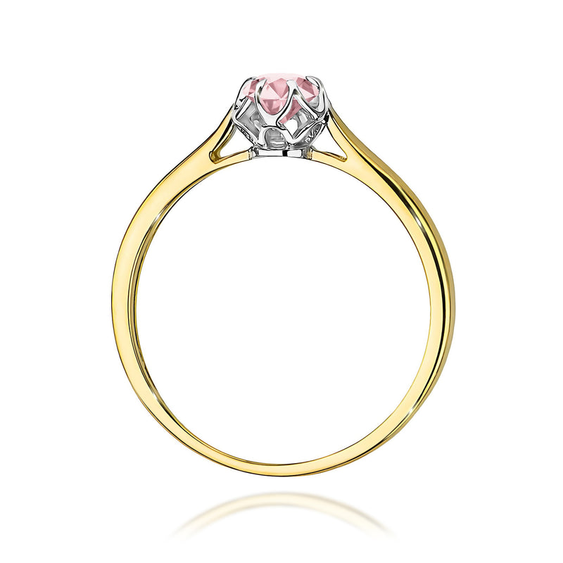 Inel Aur 9K cu Diamant Roz de Laborator 0.15 ct, imaginea 3 din 8