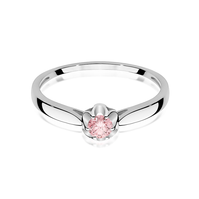Inel Aur 9K cu Diamant Roz de Laborator 0.15 ct, imaginea 6 din 8