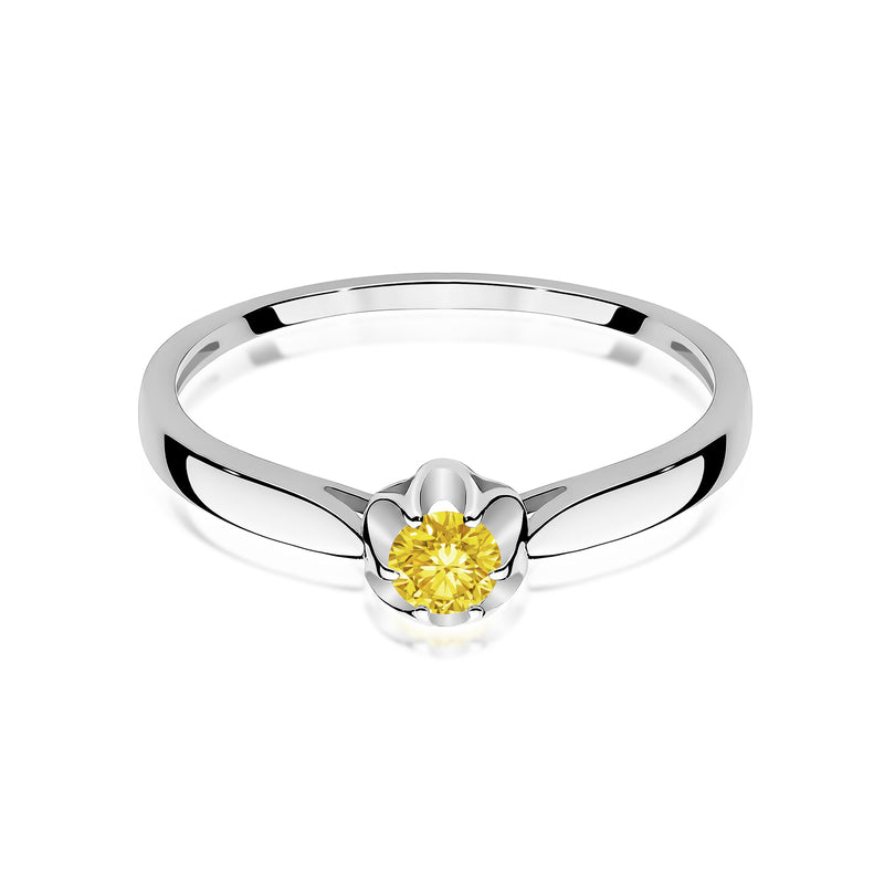 Inel Aur 9K cu Diamant Galben de Laborator 0.15 ct, imaginea 6 din 8