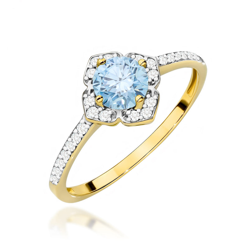 Inel Aur 9K cu Diamante de Laborator 0.63 ct — Aur galben