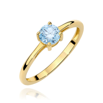 Inel Aur 9K cu Diamant Albastru de Laborator 0.50 ct