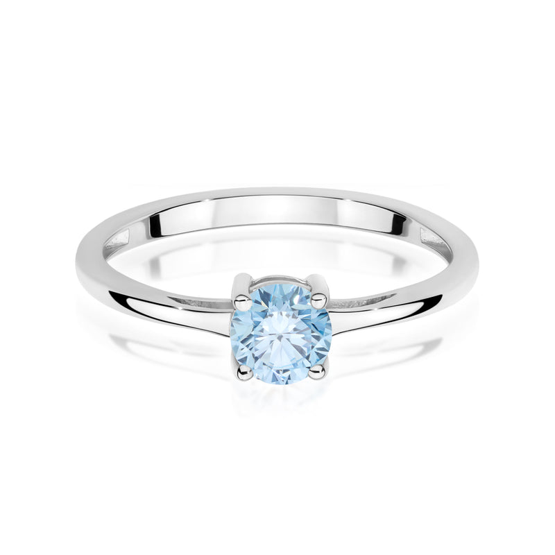 Inel Aur 9K cu Diamant Albastru de Laborator 0.50 ct, imaginea 6 din 8